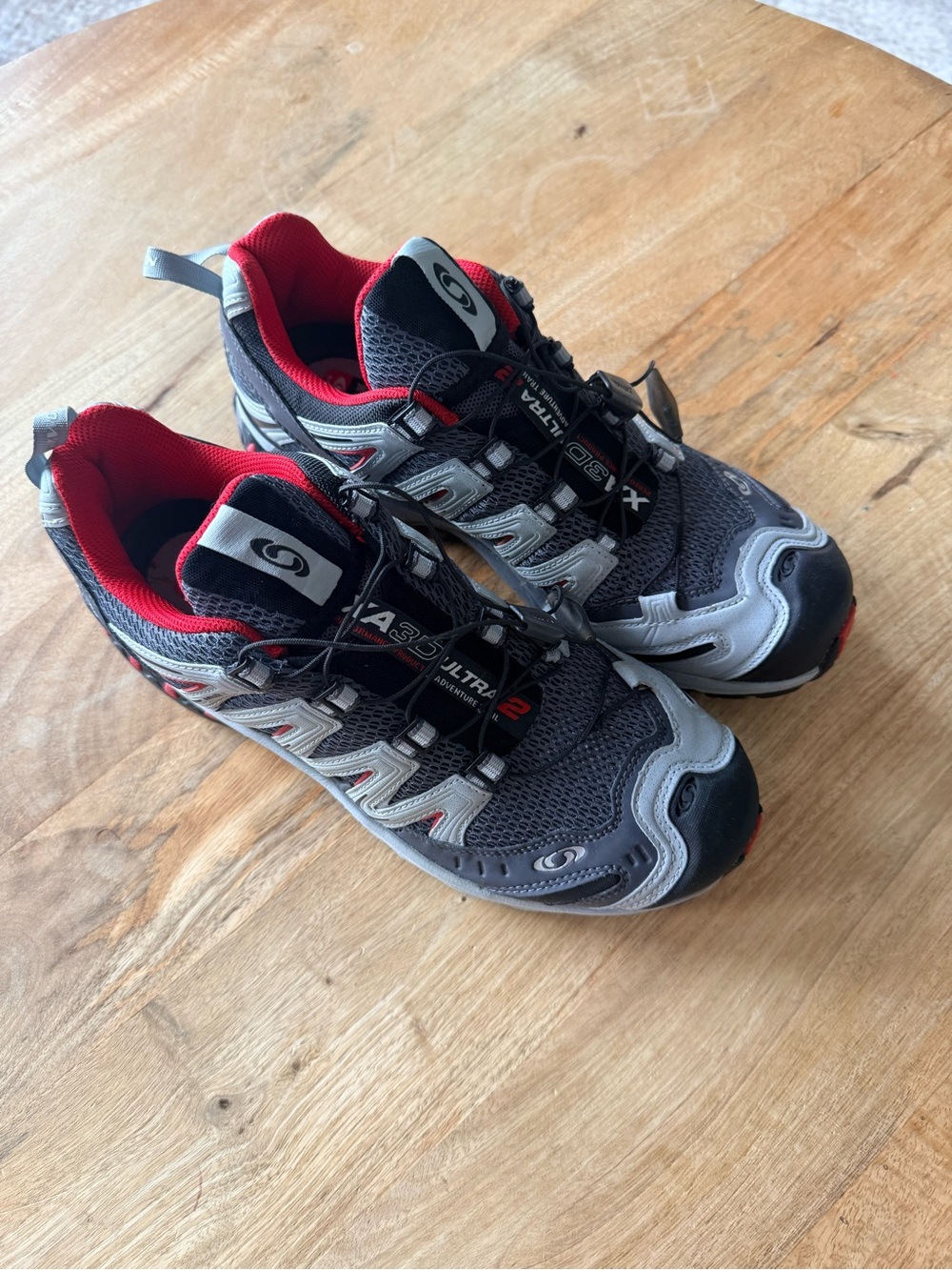 Salomon Grey & Red Trail Running Shoes